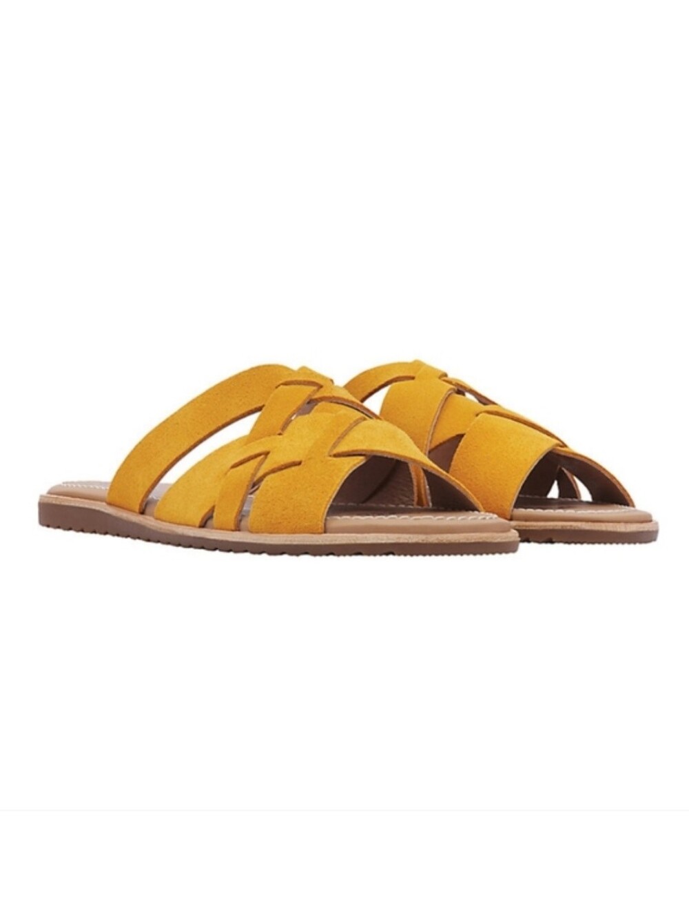 SOREL Ella Suede Slide Sandal in Golden Yellow Sz 6.5